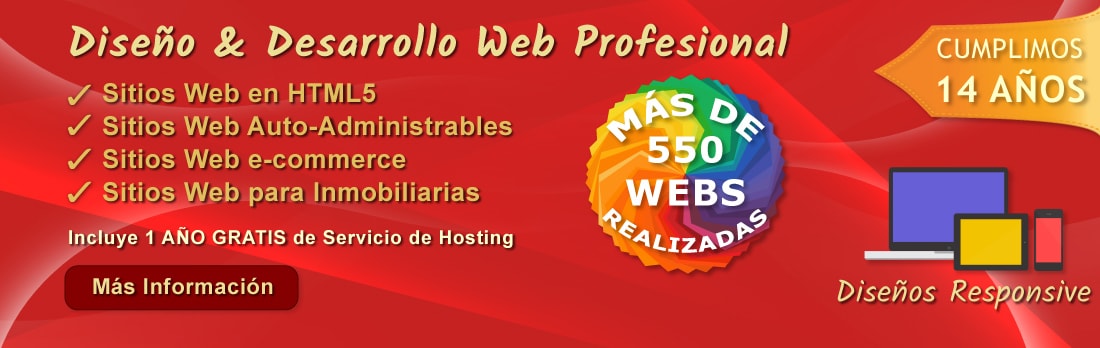 Diseño Web. Diseño de Sitios Web. Diseño de Páginas Web. Diseño Web AutoAdministrable. Diseño Web e-commerce. Diseño Web Inmobiliarias.